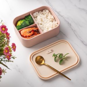 JIGLIE SHOP SILICONE LUNCH BOX 1300 ml 3 DIVISION FREEZER SAFEMICROWAVE SAFEAIR FRYER SAFEDISWASHER SAFE BPA FREE