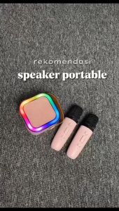 MINI Karaoke Speaker Bluetooth K12 Wireless Portable Super Bass Set Spiker Aktif Karaoke K 12 Lucu Colorful RGB
