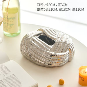 French Ceramic Tissue Box Living Room High End Creative Knot Design Creamy Style Pull out Box Home Decor Tea Table Ornaments