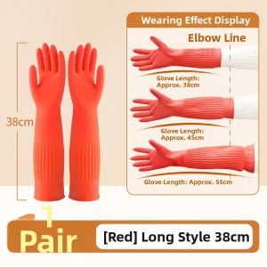 AIBUSISO | Durable Waterproof Rubber Gloves for Dishwashing and Laundry Long Sleeve