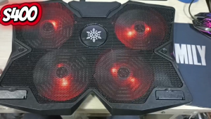 Đế Tản Nhiệt Laptop Cooling Pad S400 4 FAN Làm Mát Cực Nhanh Có LED Kích Thước 40.5x30x3cm Dùng Cho Laptop 15-17 Inch Bảo Hành 1 Tháng