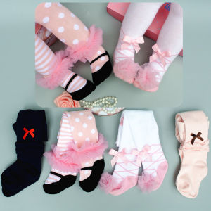 Baby Girl Imitation Ballerina Shoes Pantyhose 100-Year-Old Baby Princess Mesh Modeling Leggings Children Pp Coaster