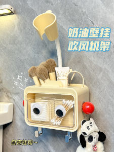 Creative Bathroom Hair Dryer Holder Wall Mounted Storage Shelf Hands-Free No-Drill Installation Space-Saving Organizer