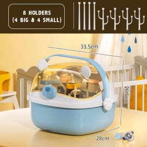 [MUMof2boys] Portable Baby Bottle Storage Box & Drying Rack – Cute Bear Design Pacifier Storage Drainage Tray