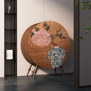 New Chinese-style Solid Wood Living Room Entrance Hall Cabinet Home Use Chest Decorative Storage Cabinet Corridors