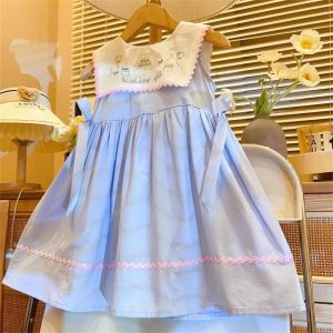 Princess Style Doll Collar Dress for Little Girls Summer New Arrival Korean Version Baby Girl Clothes Middle Sleeve Length