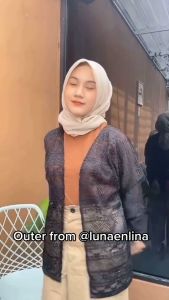 CARDIGAN ZOLA BATWING OUTER PUTIH ATASAN WANITA KARDIGAN BRUKAT PREMIUM LENGAN MERMAID SWEATER NYAMAN DIPAKAI UNTUK ACARA