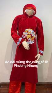 Áo ông bà kỷ niệm ngày cướimừng thọdự tiệccúng lễ gia tiên đình chùa [Hàng cao cấp thêu Rồng Phượng]