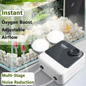 Silent Aquarium Oxygen Air Pump Fish Tank Adjustable Air Volume High Power Oxygenator Air Compressor Aerator 220v