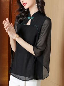 Chinese Ethnic Style Modified Short Sleeve Blouse Summer New