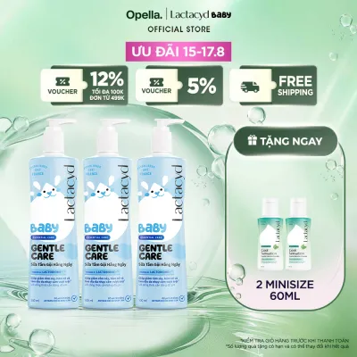 Bộ 3 Sữa Tắm Gội Trẻ Em Lactacyd Baby Gentle Care Bảo Vệ Dịu Nhẹ Cho Làn Da Nhạy Cảm 500ml/chai