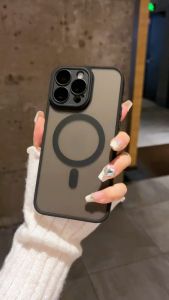 Case iPhone 11 12 13 14 15 16 pro max 15 16 plus Shockproof Transparen Casing iPhone 11 12 13 14 15 16 pro max 15 16 plus Not touching fingerprints Support Frosted Iphone