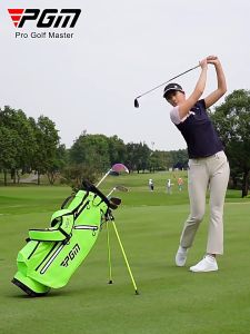 ถุงกอล์ฟสุภาพสตรี PGM กันน้ำได้เป็นอย่างดี (QB116) women golf sports stand bag lattice golf stand bag หนังไนลอน ทนต่อการขีดข่วน