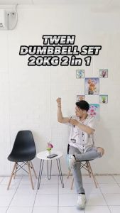 Twen Dumbbell Set 20kg DS20 DK20 Kettlebell Peralatan Fitness