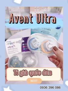 [CHÍNH HÃNG] Ty ngậm silicon siêu mềm/ thông khí Philips Avent 0-18 tháng vỉ đơn vỉ đôi cho bé