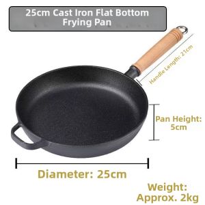 Cast Iron Nonstick Thickened Frying Pan Electromagnetic Stove Suitable No Coating