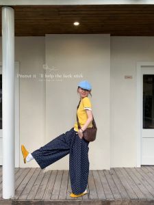 Sweet Polka Dot Wide Leg Loose Casual Pants Korean Style High Waist Breathable Cotton Daily Wear Slimming White Enhancing