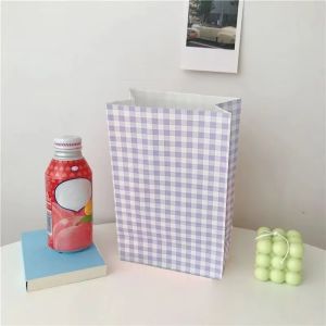 Túi Giấy Kẻ Sọc Nhiều Màu Sắc 10/20/50 Chiếc Cho Đồ Ăn Nhẹ Kẹo Bánh Quy Quà Tặng Giáng Sinh Sinh Nhật Ngày Lễ Bảo Quản Thực Phẩm Giấy Kraft