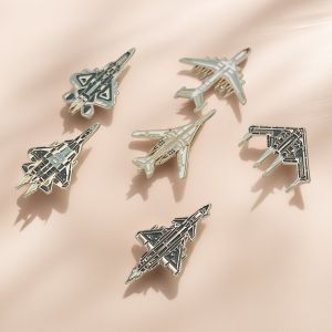 5PCS Creative Airshow Fighter Jets Airplane Enamel Pins Metal Badge Brooches Clothing Backpack Accessories Jewelry Gifts Friends