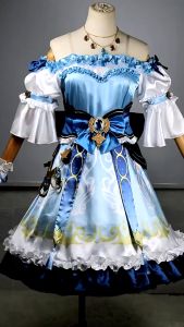 Game Genshin Impact Nilou Cosplay Costume Red Wig Dress Uniform Necklace Anklet Headwear Gloves Maid Halloween Party Girls Women