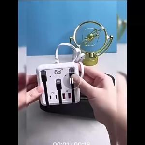 66W Multiport Socket Type C USB Charger PD Fast Charging Wall Charger with EU/US Plug USB Hub Adapter for Mobile Phone Charging