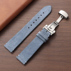 Dây Đeo Đồng Hồ Bằng Da Lộn Cổ Điển 20mm/22mm Khóa Bướm Chất Liệu Da Bê Tháo Lắp Nhanh Dành Cho Seiko Omega Huawei Xiaomi Rolex