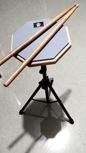 8 Inch Rubber Wooden Dumb Drum Jazz Drums Exercise Beginner Practice Training Drum Pad with Stand