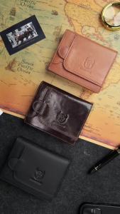 BULLCAPTAIN Men RFID Blocking Bifold Wallet Genuine Leather Card Holder Wallets with 15 Card Slots