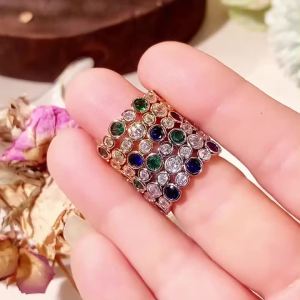 Huitan Trendy Round Cubic Zirconia Ring for Women Silver Color/Gold Color Statement Female Accessories Daily Wear Luxury Jewelry