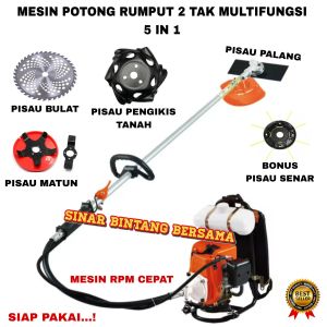MESIN POTONG RUMPUT 2 TAK MULTIFUNGSI 5 JENIS MATA PISAU