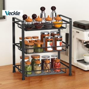 Veckle 2/3 Layers Stainless Steel Kitchen Condiment Rack Seasoner
