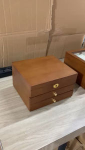 Roll_n_Rotate Drawer Solid wood jewelry box storage box high-end retro multi-layer anti-oxidation earring jewelry box wedding gift