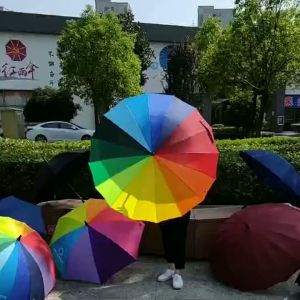 MI-C1158 Payung 16 Jari Polos Buka Otomatis Gagang Lurus Payung Golf Payung Hujan / Payung Jumbo