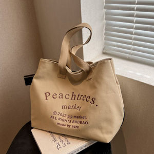 IELGY womens handbag fashion letter printing going out to school canvas shoulder bag tote bag