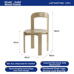 XIANGNANSONG | Retro Real Wood Compact Elegant Dining Chair