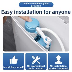 Wall-Mounted Toilet Water Tank with Inlet Valve and Drain Valve