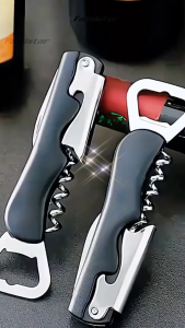 Dụng Cụ Khui Rượu Bia Đa Năng 4in1 – Khui Nắp Chai Mở Rượu Vang Cắt Giấy Bạc Tiện Lợi Chống Trượt