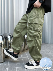 Lightweight Summer Casual Work Pants for Boys Quick Dry Mosquito Proof Long Trousers Childrens Clothing Kids Fashion Streetwear