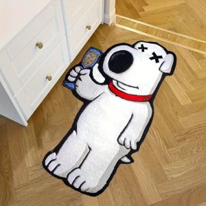 VIKAMA Novelty Cartoon Man Floor Mat Soft Fluffy Non Slip Youth Meme Lover Housewarming Gift Bedroom Decor Rug