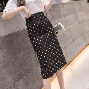 Summer Fashion French Style Elegance Mid-Length Polka Dot Chiffon Half Skirt