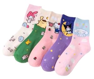 3 pasang kaos kaki anak perempuan SD TK/ kaos kaki  anak sekolah karakter