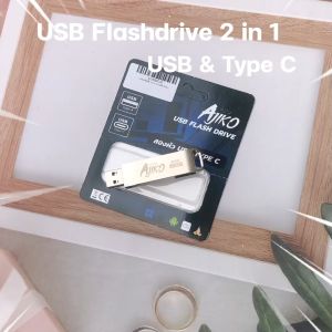 Ajiko แฟลชไดร์ฟ USB Type C+USB 3.0 Flash Drive แท้ 2 in 1 สำรองข้อมูล มือถือ ของแท้ เฟรชไดรฟ์ เร็ว