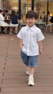 Quần short quần jean bé trai họa tiết thêu ngộ nghĩnh đi chơi đi học 11tới 28kg BERNIE KIDS H0226Q12