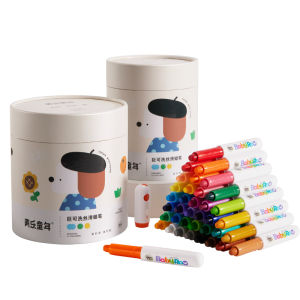 Meile Childhood Smooth Rotating Crayons Non-toxic Washable Art Supplies for Kindergarten And Primary School 12 Bright Colors 24 Oil Pastels