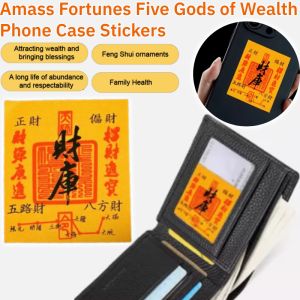 Treasury Phone Sticker Amass Fortunes Five Gods of Wealth Phone Stickers Lucky Stickers Wealth From All Directions