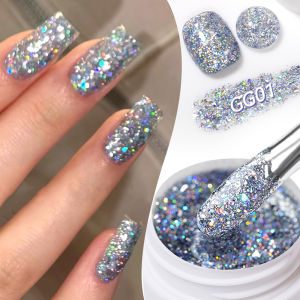 LILYCUTE 7ml Glitter Nail Gel Polish Shining Sparkling Semi Permanent Soak Off UV LED Gel Colorful Effect Gel Varnish DIY Nail