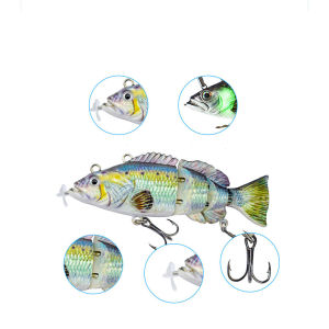 )USB Rechargeable Fishing Lure Multi Jointed Swimbait Wobbler Electric Robotic Bait Hard Lure Fake Fish Baits Fishing Accessorie