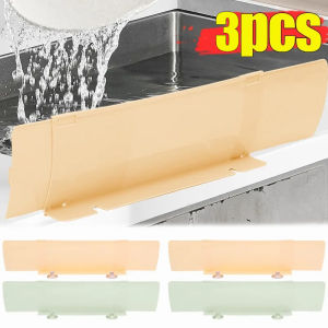 3PCS Kitchen Sink Water Splash Guard Plastic Reusable Guard Baffle Plate Scalable Washing Basin Protection Plates with Suction Cups