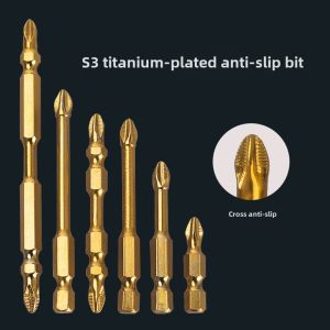 Titanium Coated S3 Super Hard Cross Screwdriver Electric Drill High Torque Anti Slip Impact Resistant Screwdriver Household Furniture Accessories