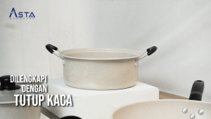 ASTA Panci Set Marbello Cream Lengkap 7 Pcs Anti Lengket | Kitchen Set Wajan Anti Lengket Cookware